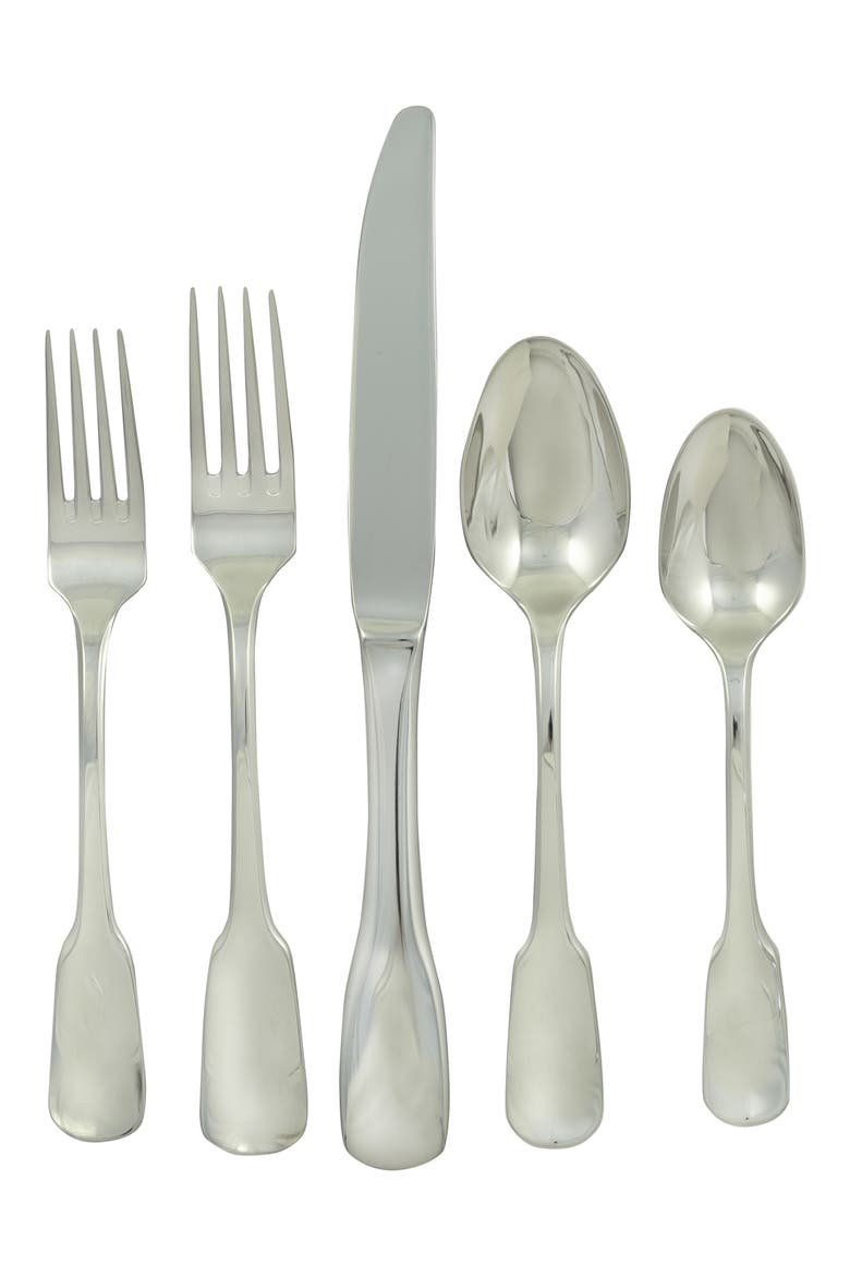 Gingko Flatware Alsace 44-Piece Flatware Set, Main, color, STAINLESS