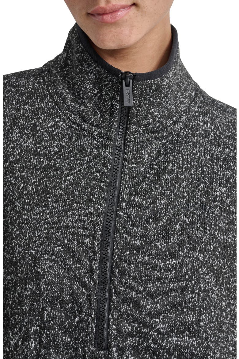 Half Zip Fleece Sweatshirt, Alternate, color, HEATHERED BLACK