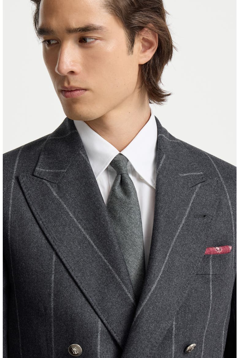 Virgin wool flannel tie, Alternate, color, Medium Grey