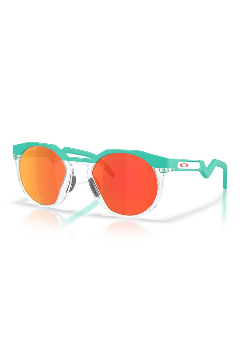 HSTN 52mm Polarized Round Sunglasses, Alternate, color, CELESTE / PRIZM RUBY POLAR