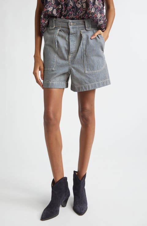 Eveja Striped Cotton Shorts