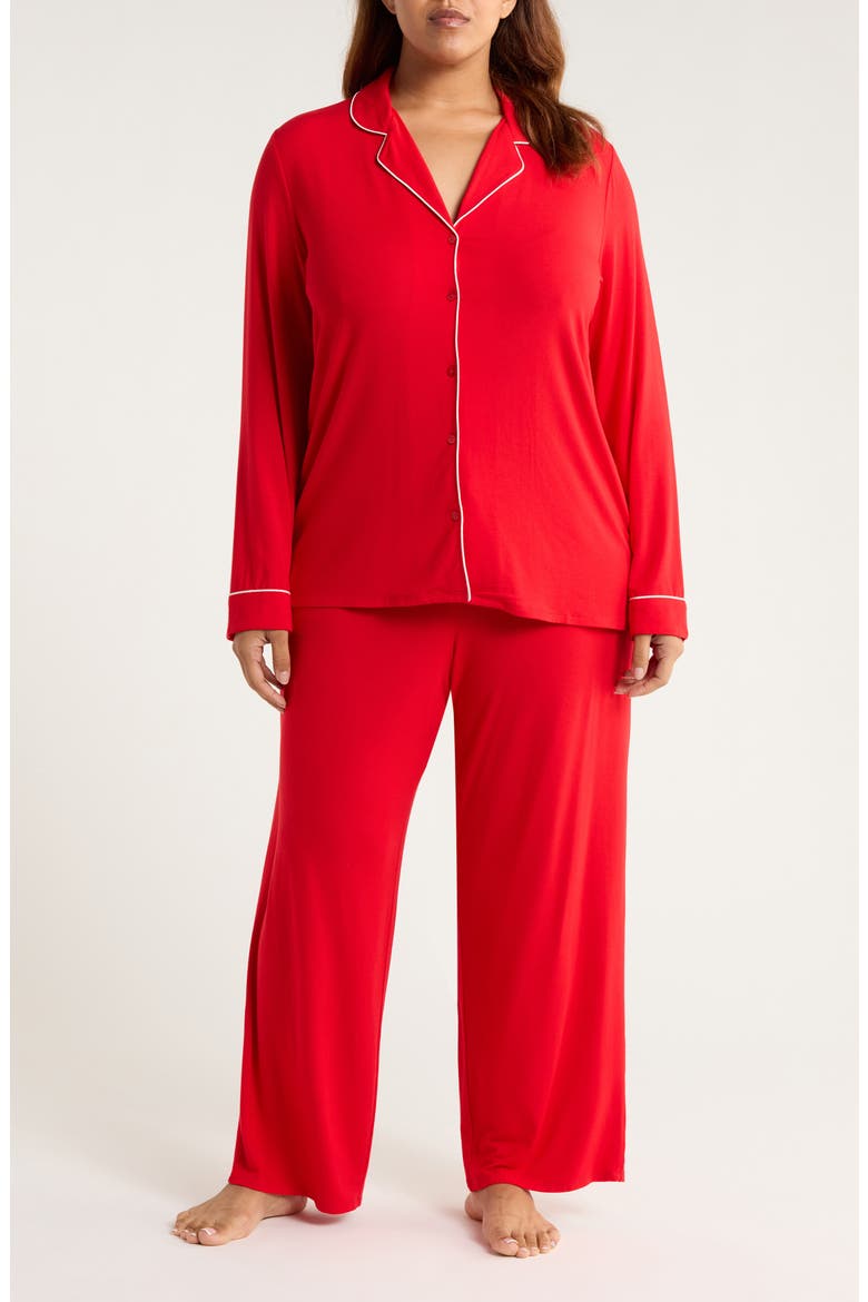 Moonlight Eco Knit Pajamas, Main, color, RED BARBADOS CHERRY