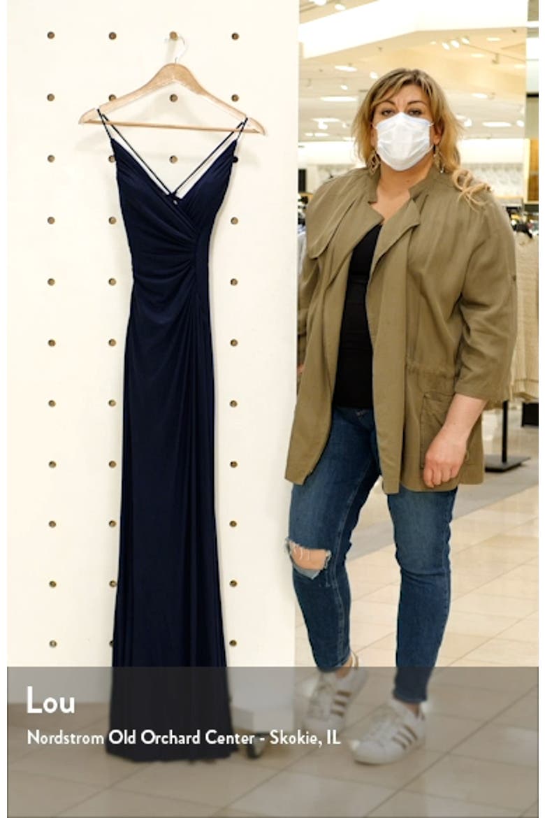 Net Jersey Prom Dress with Ruching Across Front video