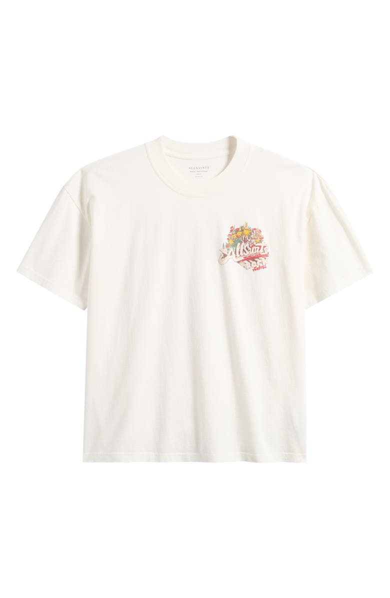 AllSaints Roque International Rock Festival Cotton Graphic T-Shirt, Main, color, Chalk White