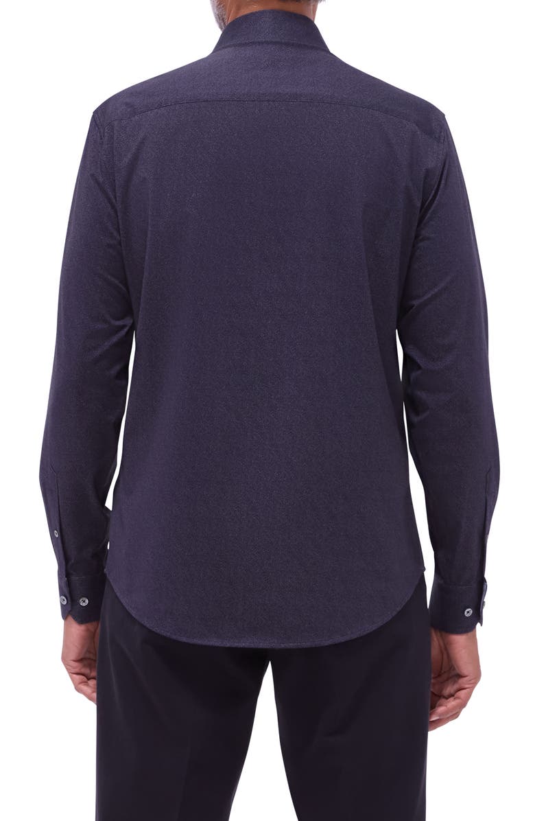 Bugatchi Jimmy OoohCotton<sup>®</sup> Solid Button-Up Shirt, Alternate, color, Black