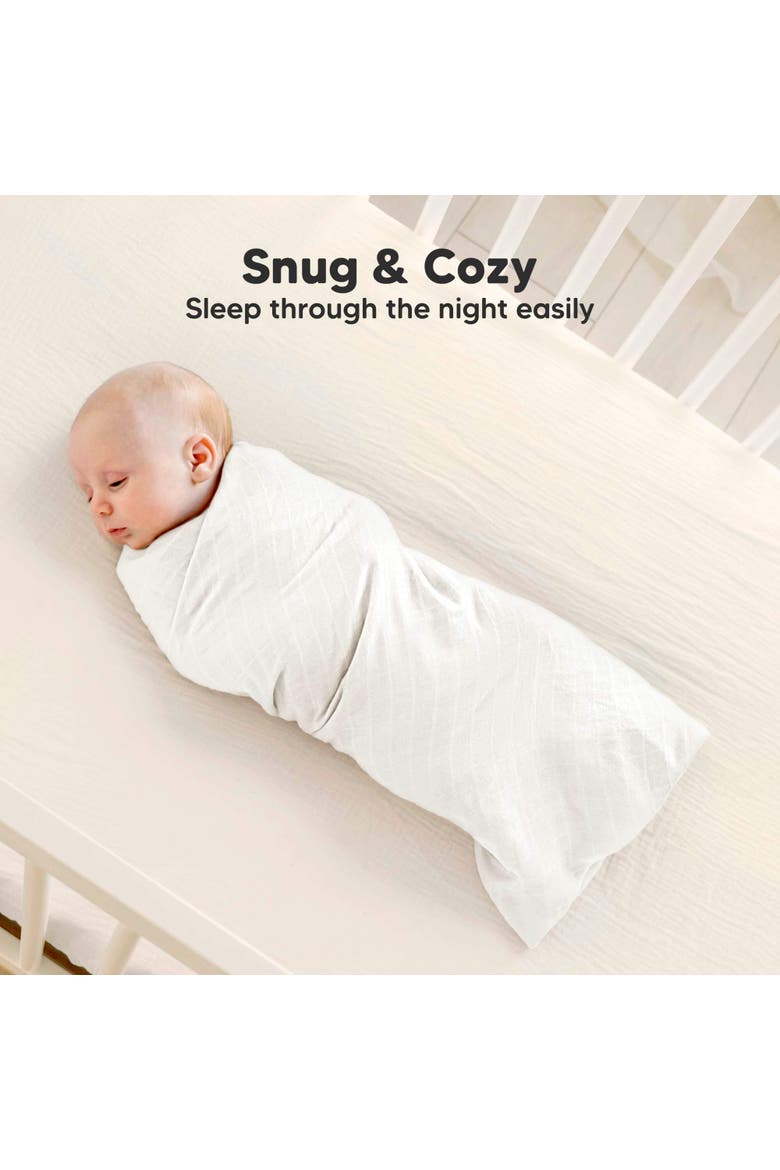 Lumi Muslin Swaddle Blankets, Alternate, color, Soft White