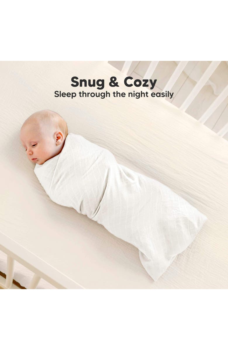 KeaBabies Lumi Muslin Swaddle Blankets, Alternate, color, Soft White