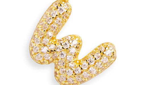 Argento Vivo Sterling Silver Cubic Zirconia Bubble Inital Pendant Necklace In Gold