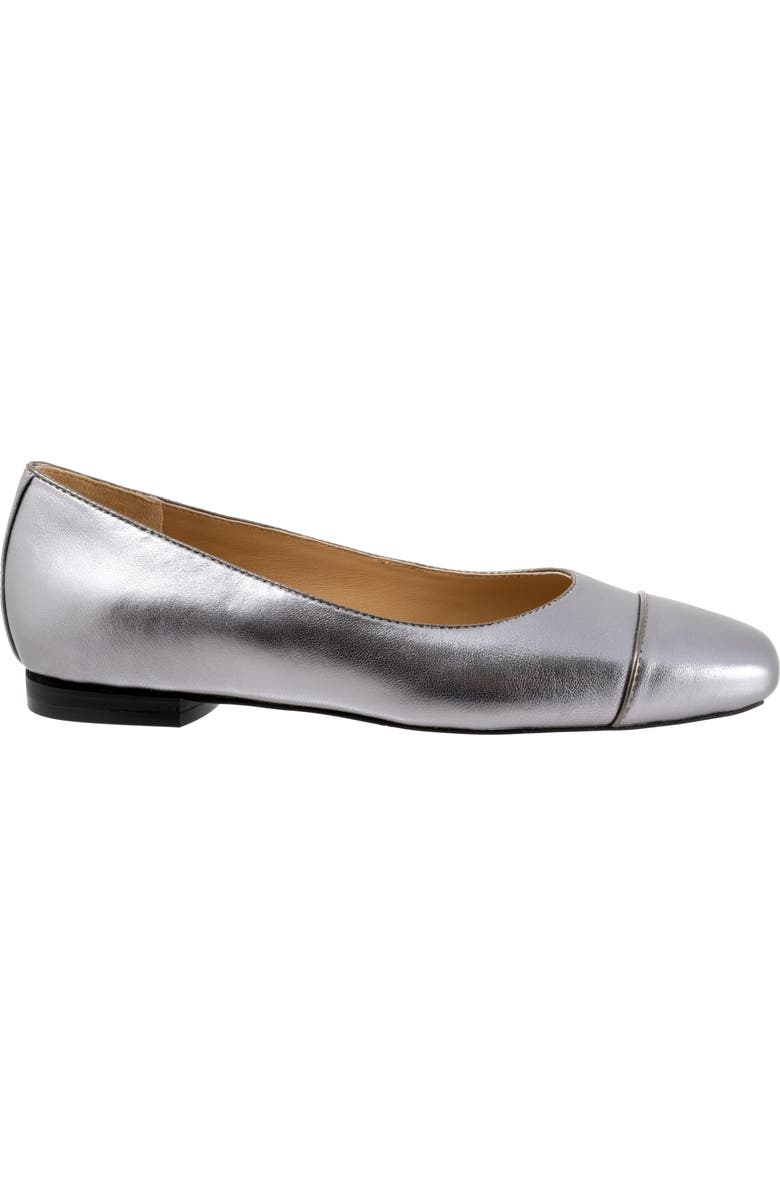 SoftWalk<sup>®</sup> Harbor Cap Toe Flat, Alternate, color, Pewter