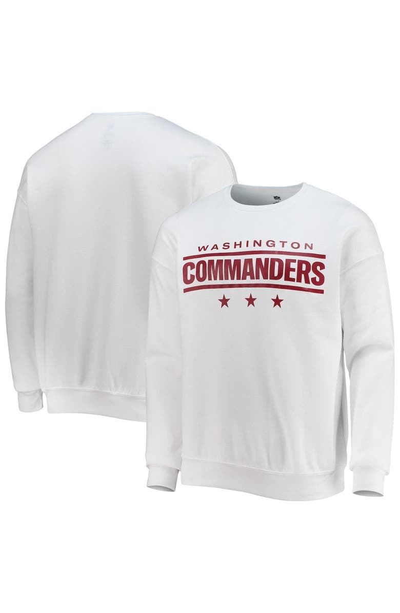 NFL X DARIUS RUCKER Men's NFL x Darius Rucker Collection by Fanatics White Washington Commanders Star Sponge Fleece Pullover Sweatshirt, Main, color, White