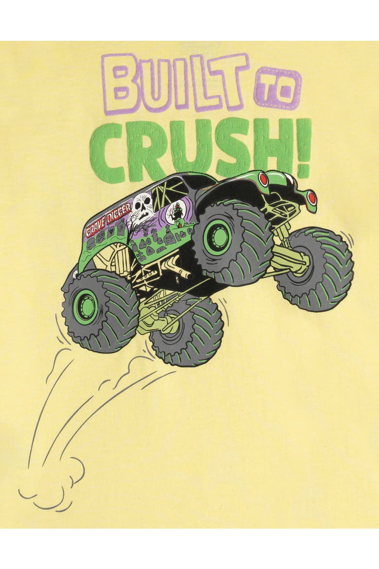 Grave Digger Boys' 2-Piece T-Shirt and Shorts Set, Alternate, color, Grave Digger Yellow