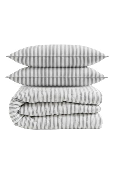 Willow Way Ticking Stripe Quilt & Sham Set