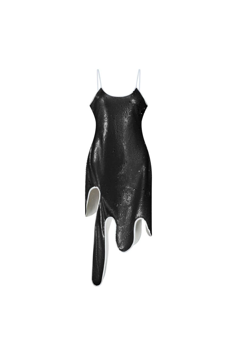 Sequin Wavy Dress, Main, color, Black