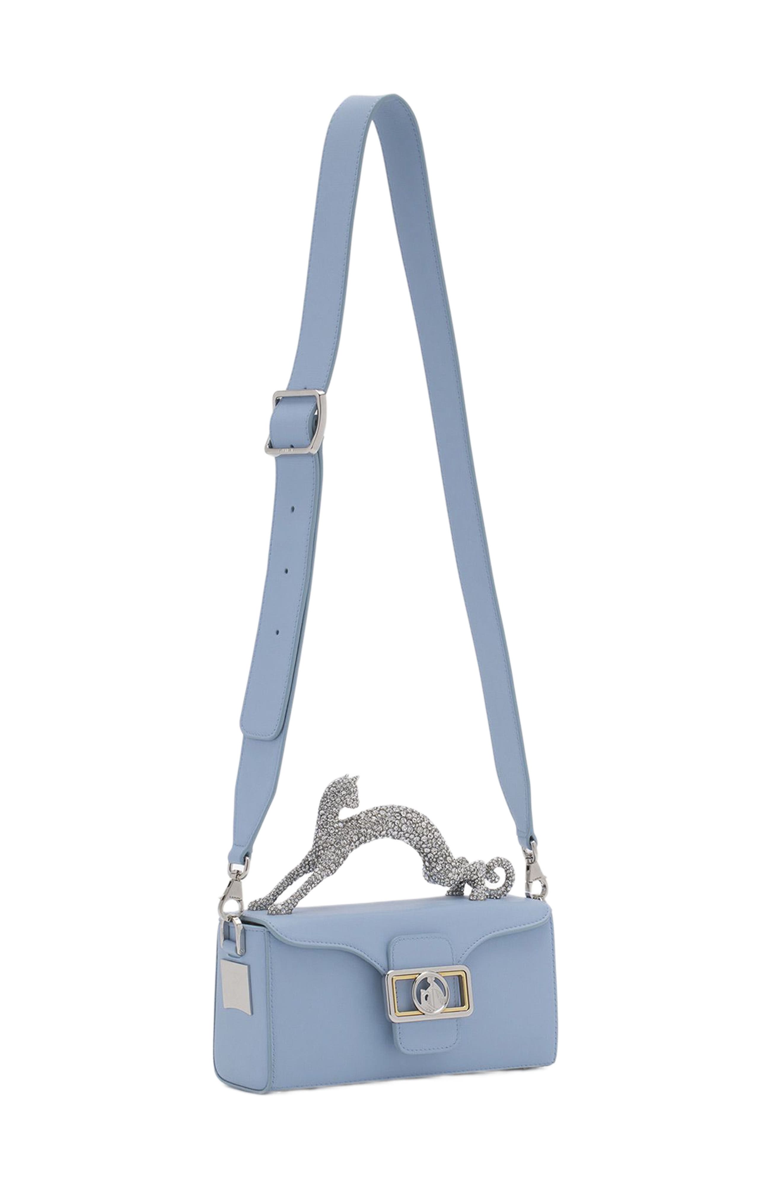 Lanvin Nano Pencil Cat Bag In Leather And Rhinestone, Alternate, color, 