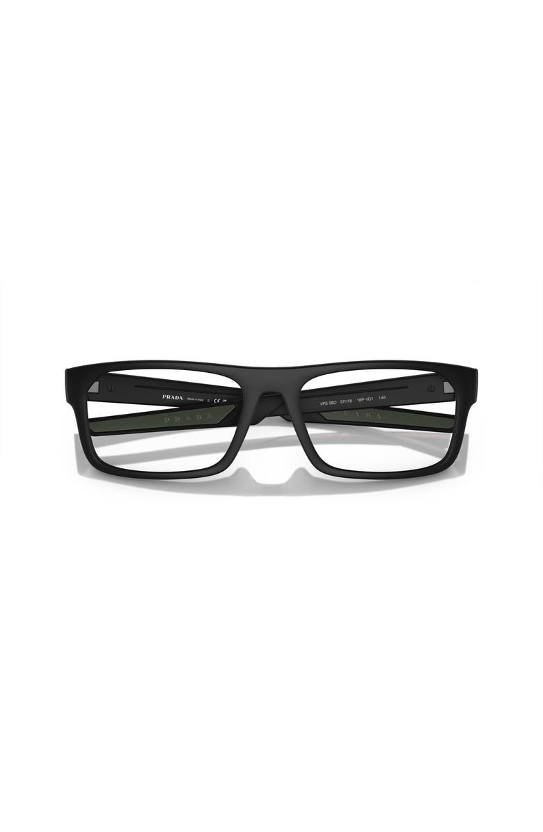 Prada Linea Rossa 57mm Rectangle optical glasses, Alternate, color, 