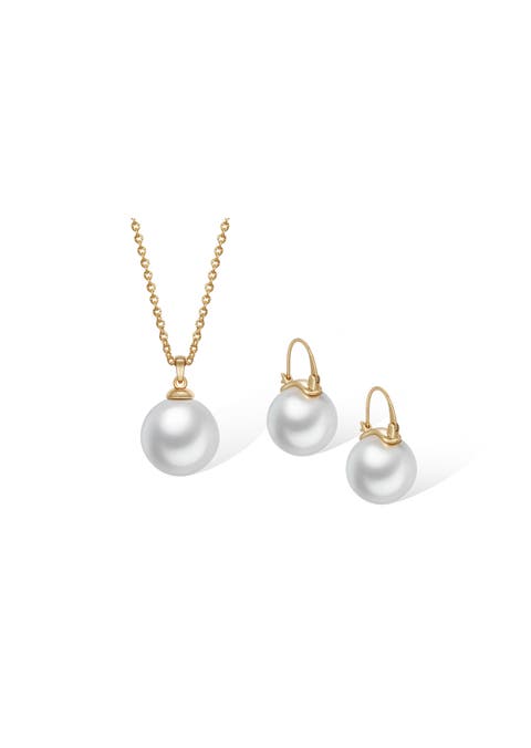 Retro Pearl Necklace & Earrings Set