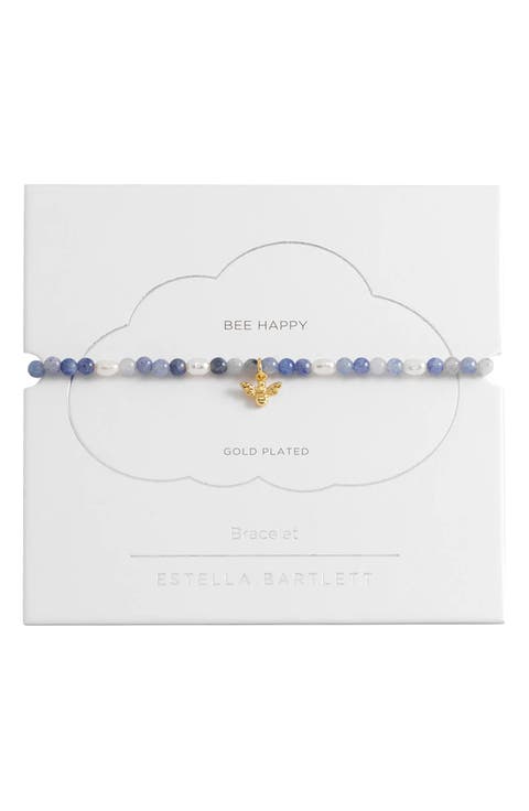Blue Aventurine Beaded Bee Bracelet