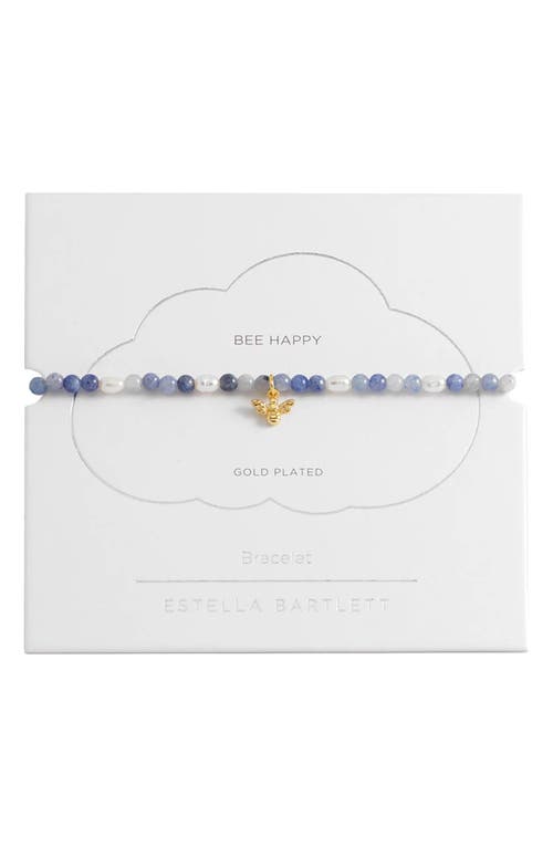 Estella Bartlett Blue Aventurine Beaded Bee Bracelet in Gold  product
