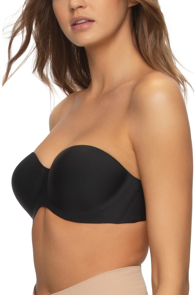 Hint of Skin Underwire Strapless Bra, Alternate, color, BLACK