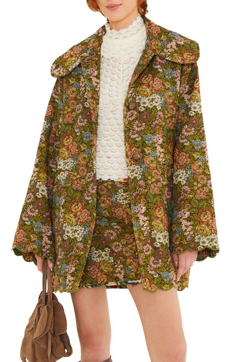 Floral Jacquard Miniskirt