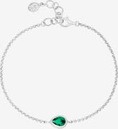 Dower & Hall Green Garnet Pear Chain Bracelet
