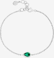 Dower & Hall Green Garnet Pear Chain Bracelet