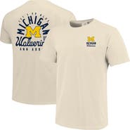 IMAGE ONE Men's Cream Michigan Wolverines Comfort Colors Mascot Overlay T-Shirt