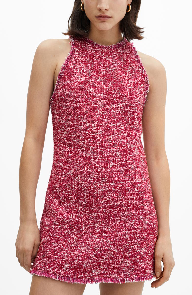 MANGO Sleeveless Tweed Dress, Alternate, color,
