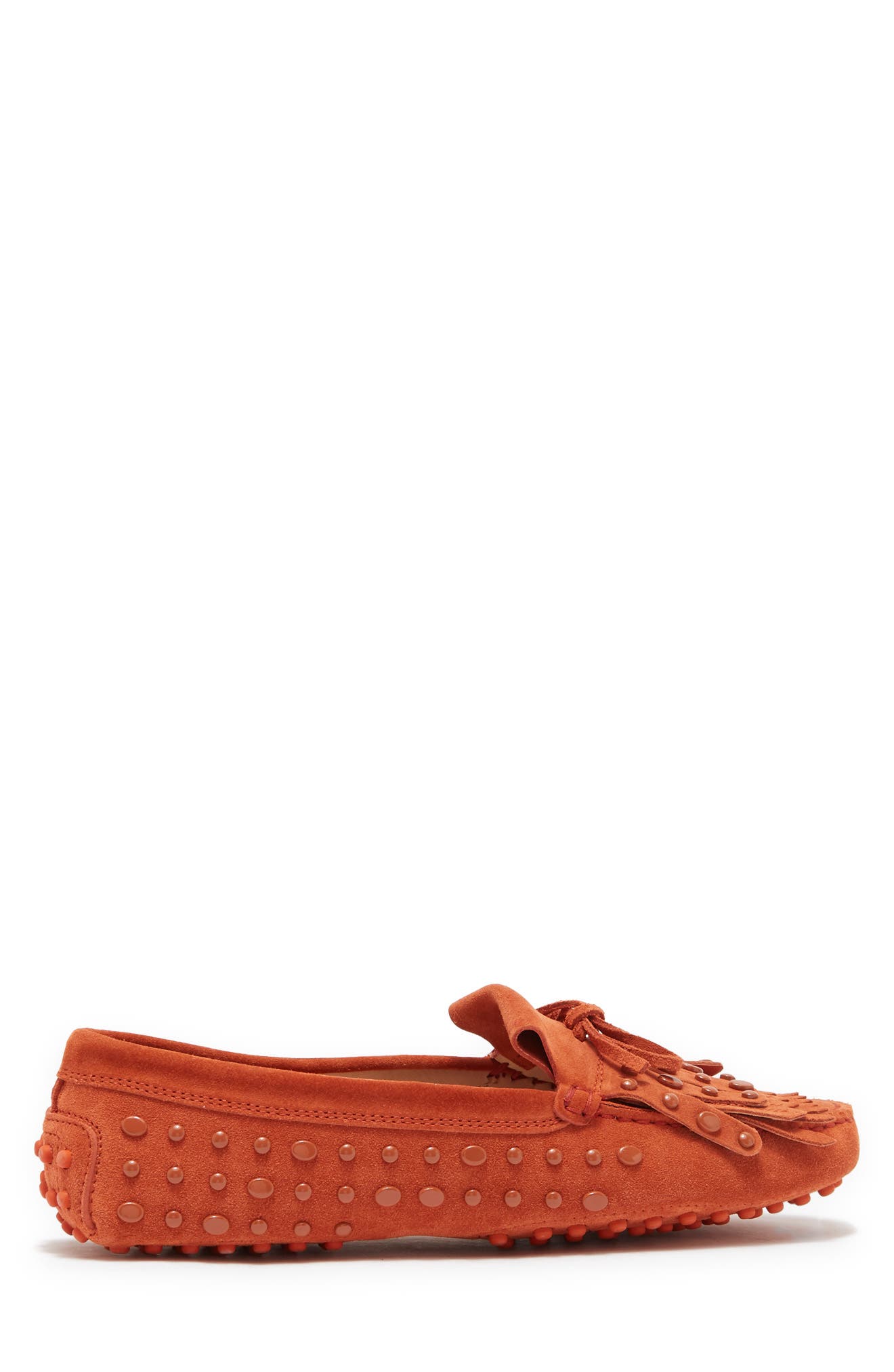 Tod's Kiltie Suede Studded Loafer Driver, Alternate, color, 