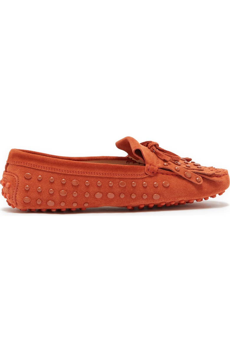 Tod's Kiltie Suede Studded Loafer Driver, Alternate, color,