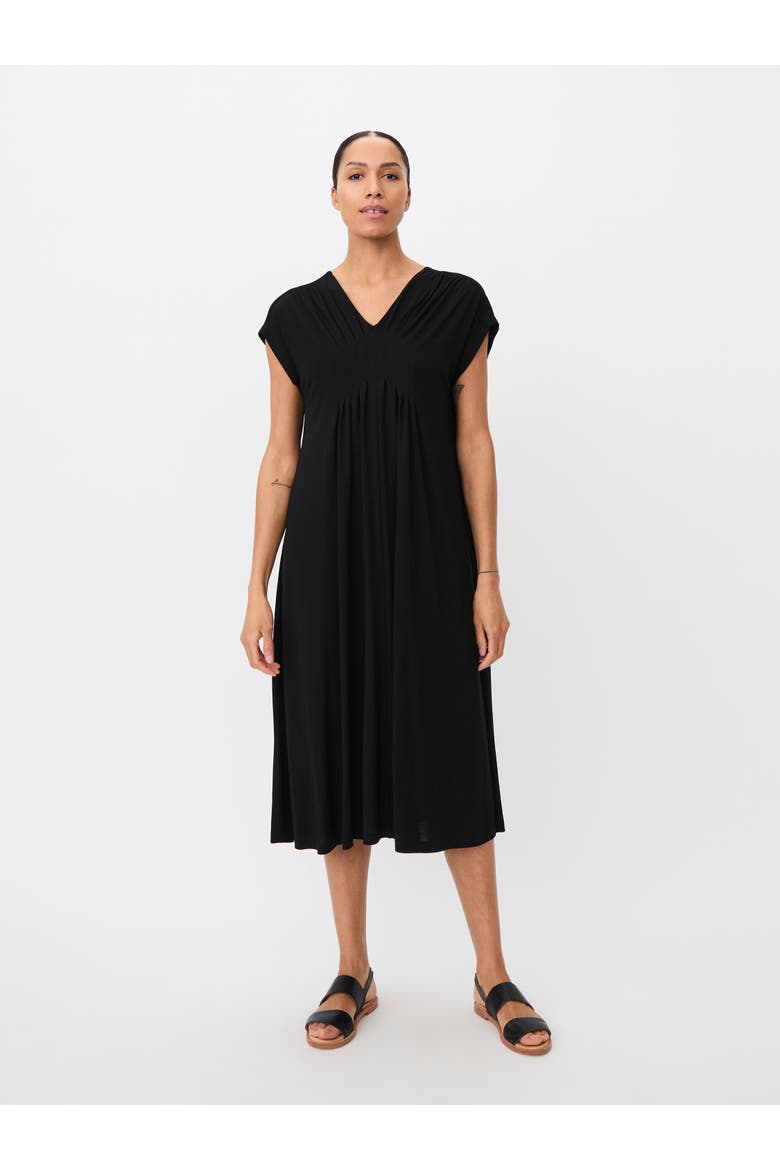 V-Neck Midi Dress, Main, color, Black
