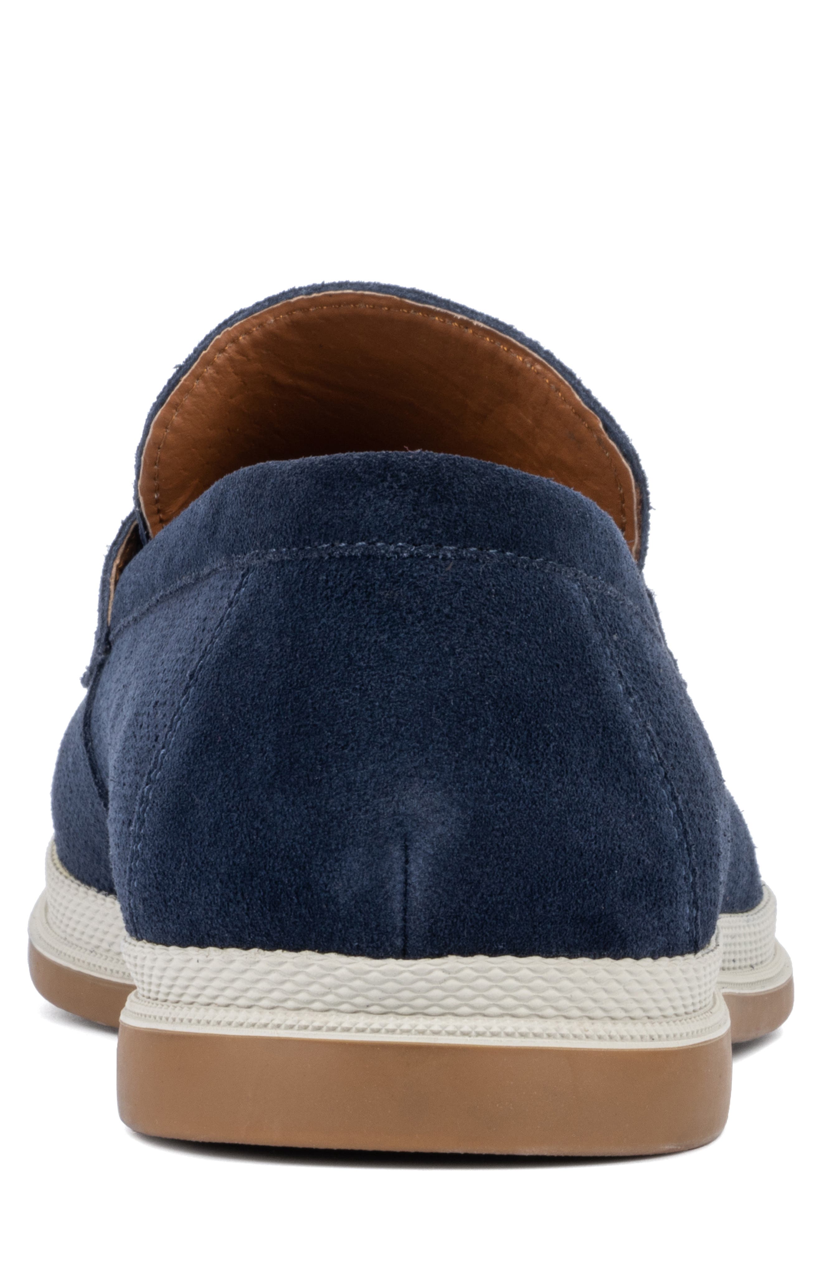 Menaham Perforated Leather Loafer, Alternate, color, NAVY
