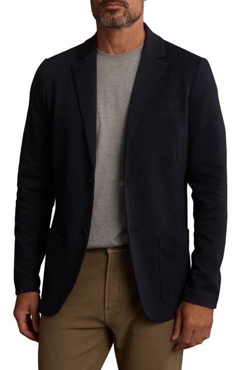 Knit Cotton Blend Herringbone Sport Coat