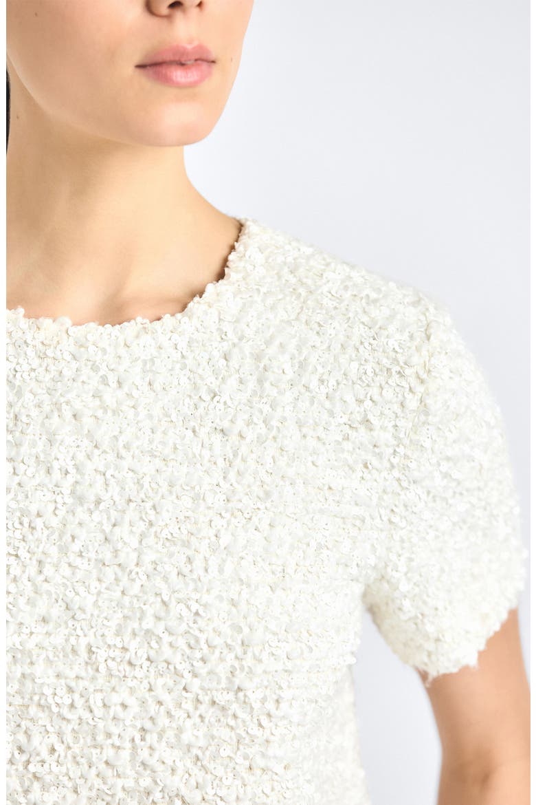 Syrena Paillette Cropped Shirt, Alternate, color, BLANC DE BLANC