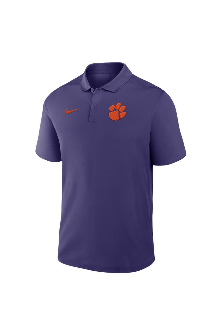 Men's Nike Purple Clemson Tigers Primetime Victory Primary Logo Performance Polo, Alternate, color, Purple