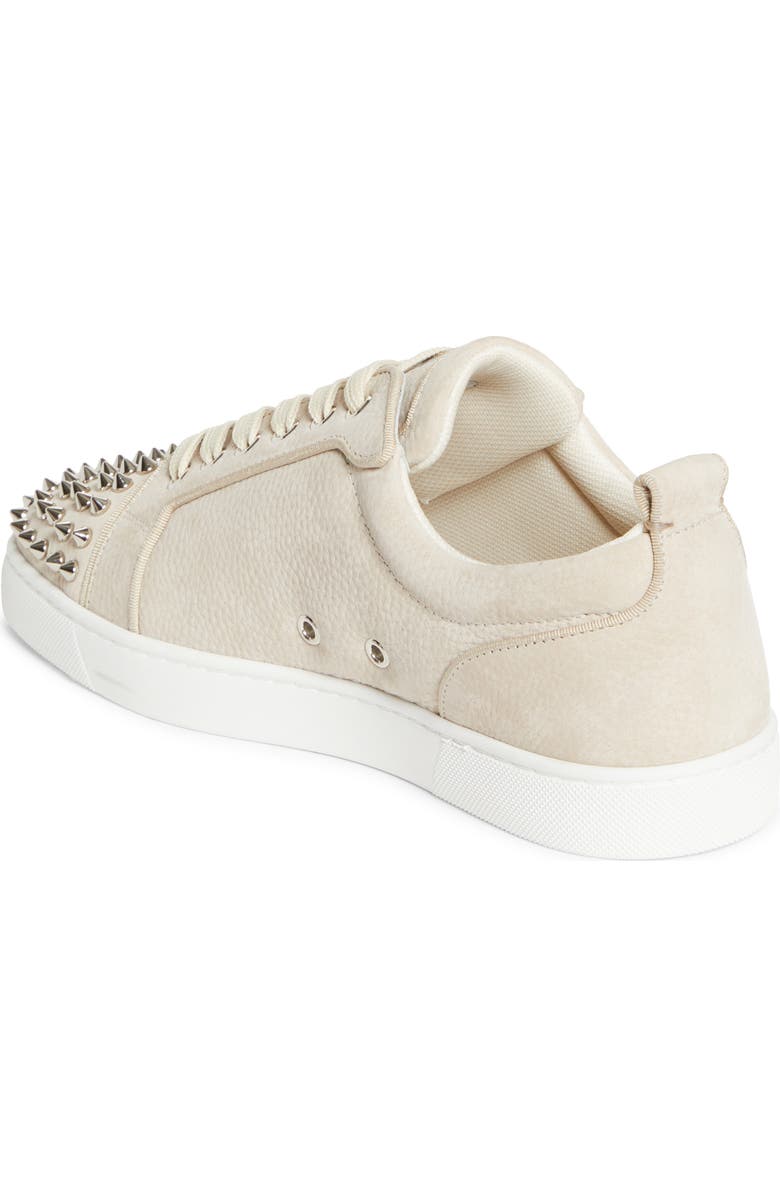 Christian Louboutin Louis Junior Spikes Orlato Sneaker, Alternate, color, Beige/ Silver