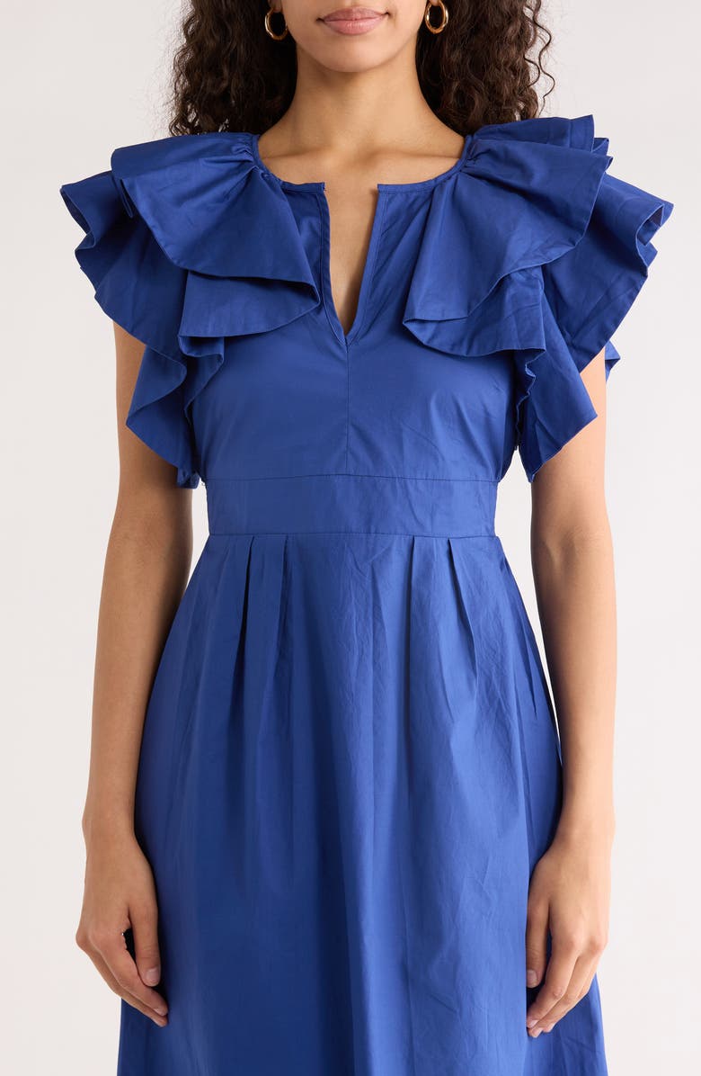 SUGARLIPS Santana Ruffle Sleeve Cotton Dress, Alternate, color, 