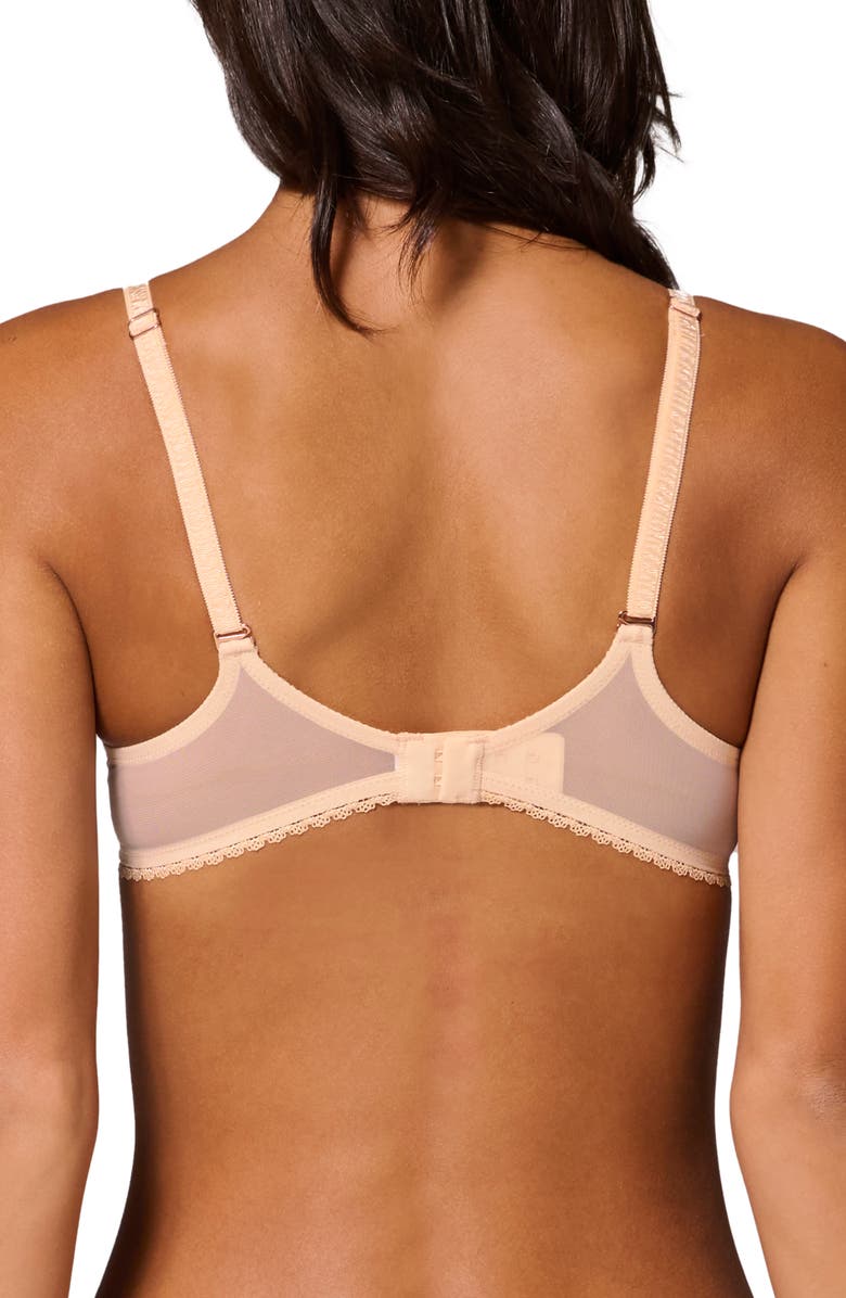Simone Perele Allure Sheer Plunge Full Coverage Underwire Bra, Alternate, color, Chic Beige