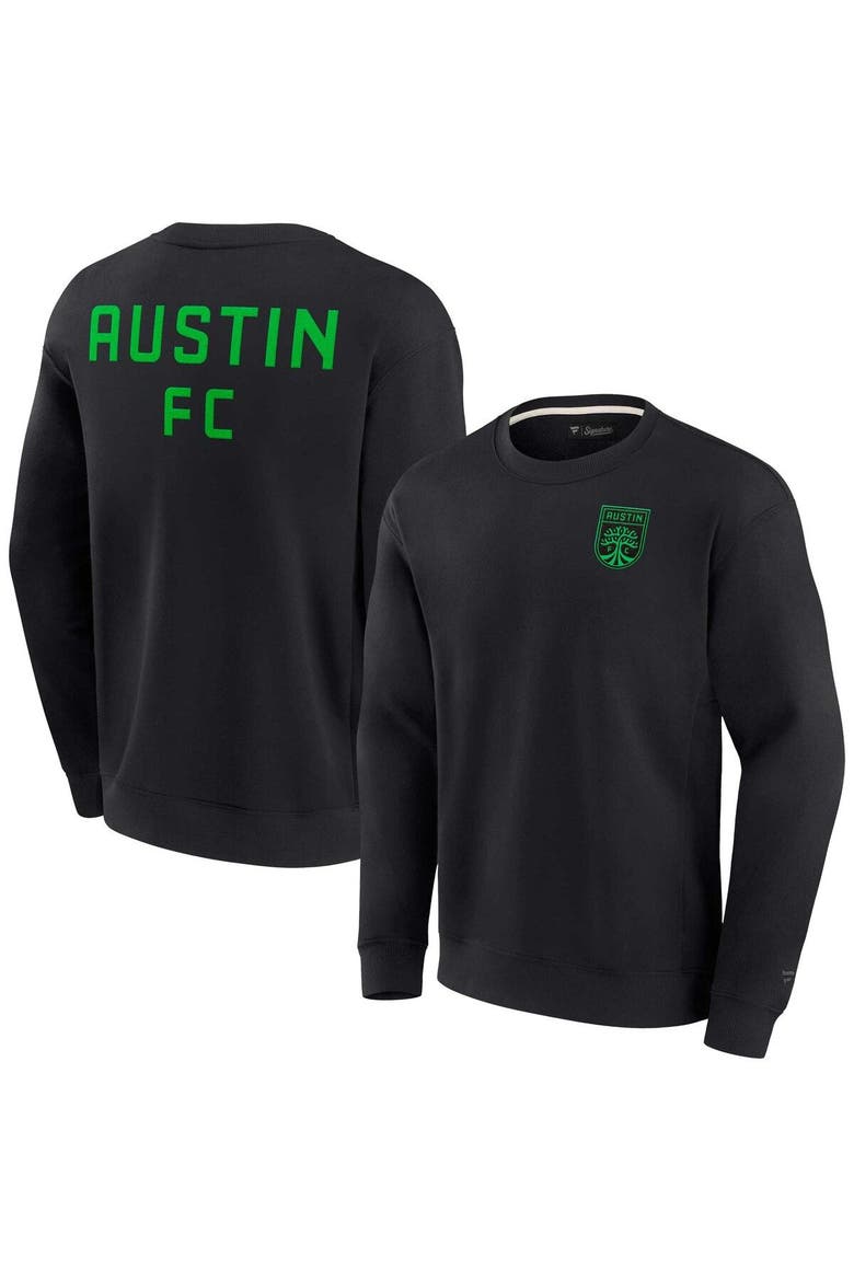 Unisex Fanatics Signature Black Austin FC Super Soft Pullover Crew Sweatshirt, Alternate, color, Black