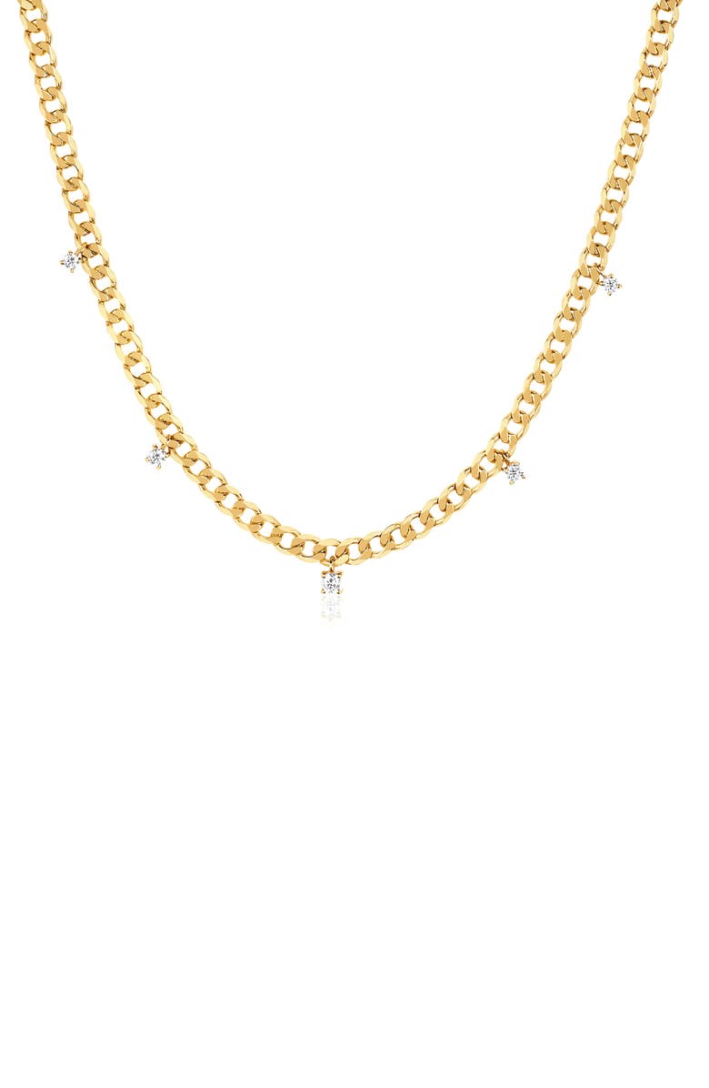 EF Collection Diamond Curb Chain Necklace, Main, color, 
