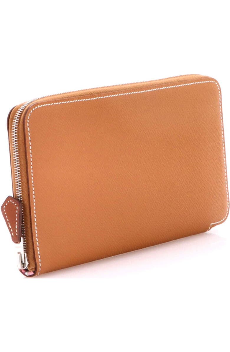 Pre-Owned Hermes Azap Zip Around Wallet Silk'in Epsom Long, Alternate, color, Gold