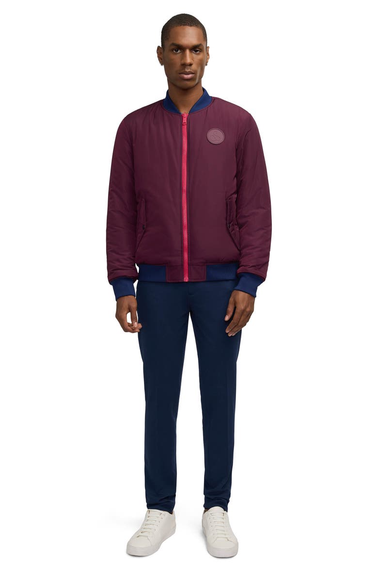 Scotch & Soda Evlon Reversible Faux Shearling Bomber Jacket, Alternate, color, Dark Grape