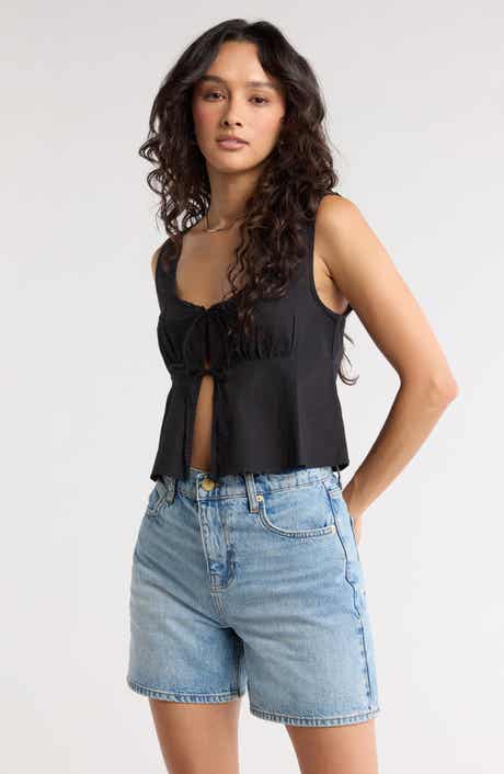 Abound Tie Front Cotton Tank Top