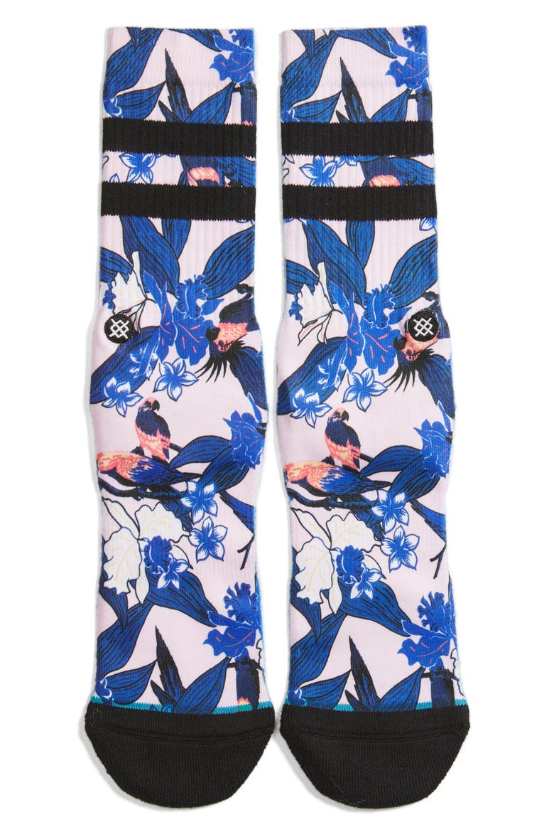 Buggin Crew Socks, Main, color, BLUE/ PINK