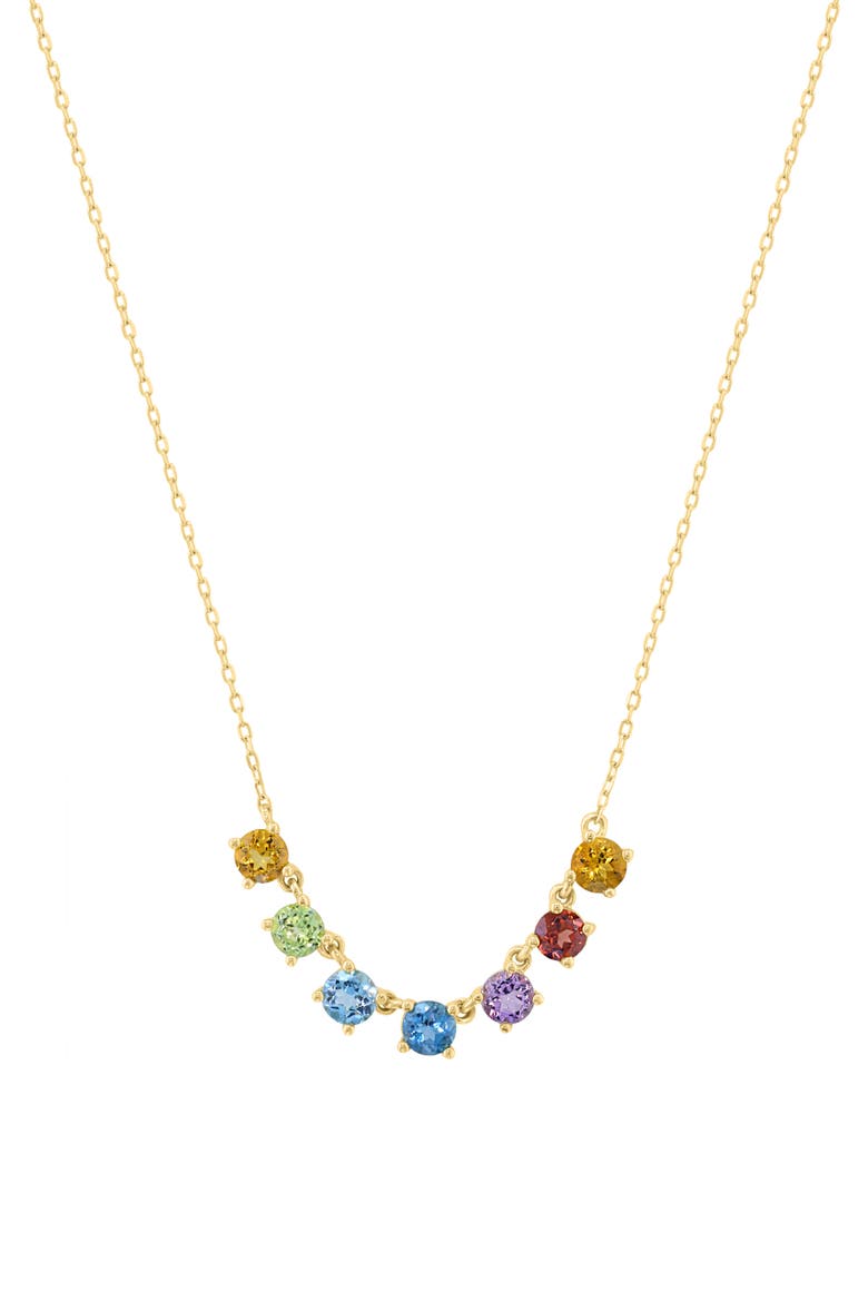Multistone Rainbow Pendant Necklace, Main, color, MULTI