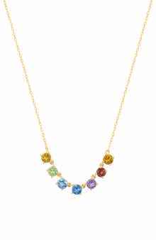 Multistone Rainbow Pendant Necklace