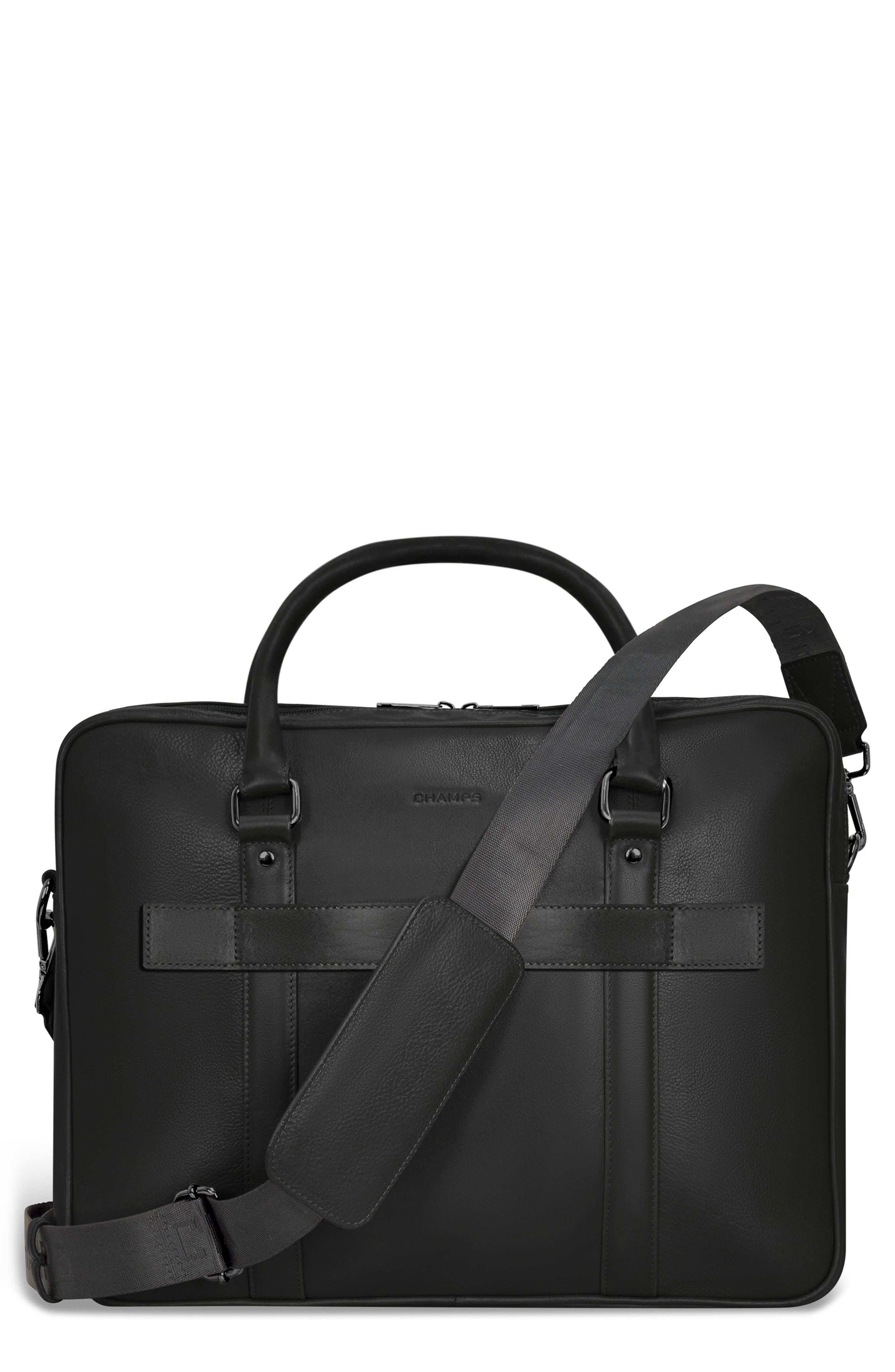 CHAMPS Onyx Leather Briefcase