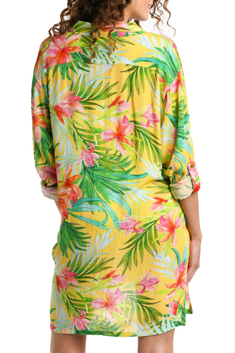 Calypso Button-Up Cover-Up Shirt, Alternate, color, YELLOW MULTI