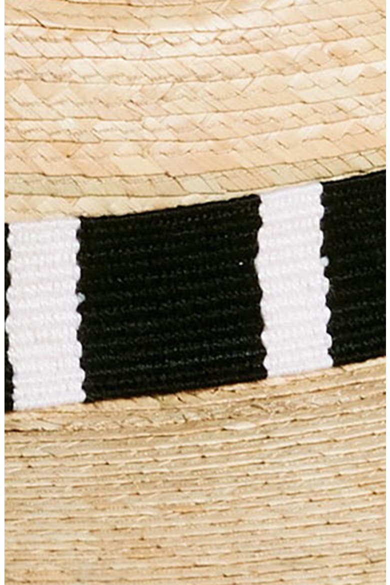 Jakeline Palm Staw Hat, Alternate, color, BLACK/WHITE