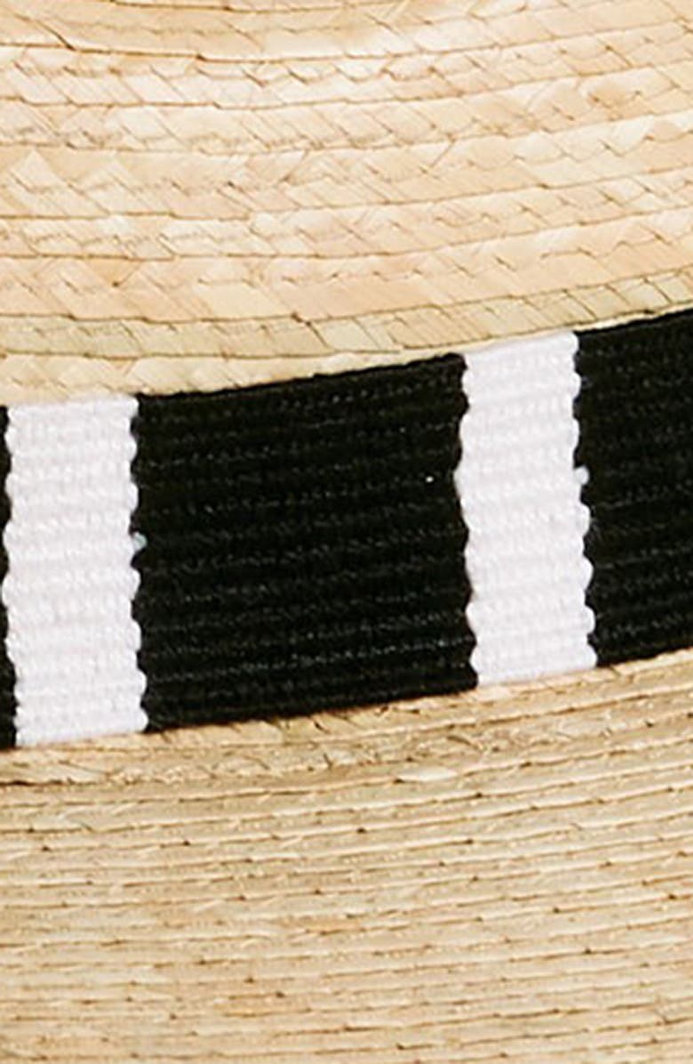 Sunshine Tienda Jakeline Palm Staw Hat, Alternate, color, Black/White